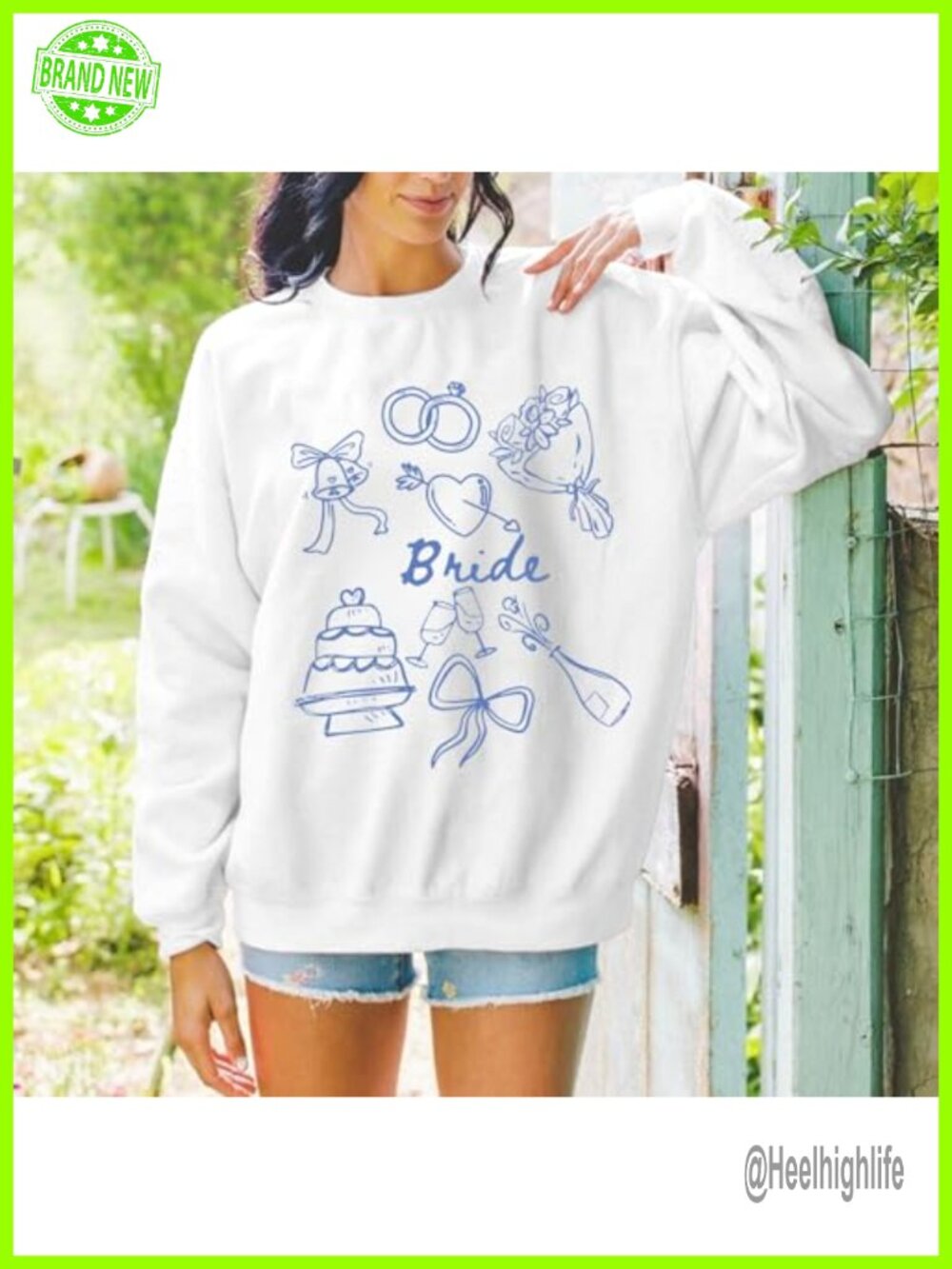 Bride Sweatshirt Oversized Long Sleeve Pullover Bachelorette Wedding - Picture 4 of 6